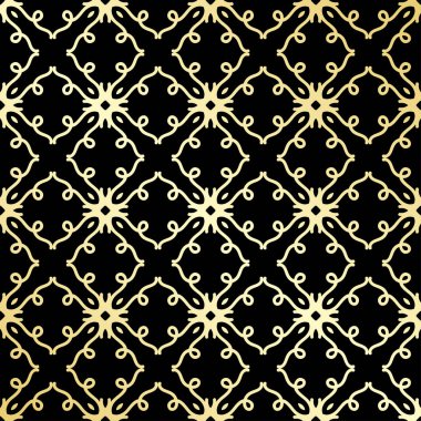 Süs duvar kağıdı, vektör lüks arka plan. Vintage çiçek desenli siyah altın gradyan ile.