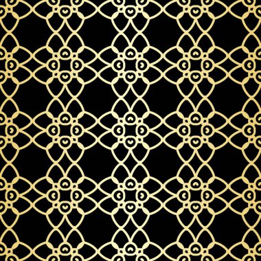 Süs duvar kağıdı, vektör lüks arka plan. Vintage çiçek desenli siyah altın gradyan ile.