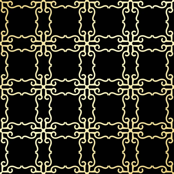 Διακοσμητικά ταπετσαρία, διάνυσμα φόντο πολυτέλεια. Εκλεκτής ποιότητας floral μοτίβο σε μαύρο χρώμα με χρυσές ντεγκραντέ. — Διανυσματικό Αρχείο