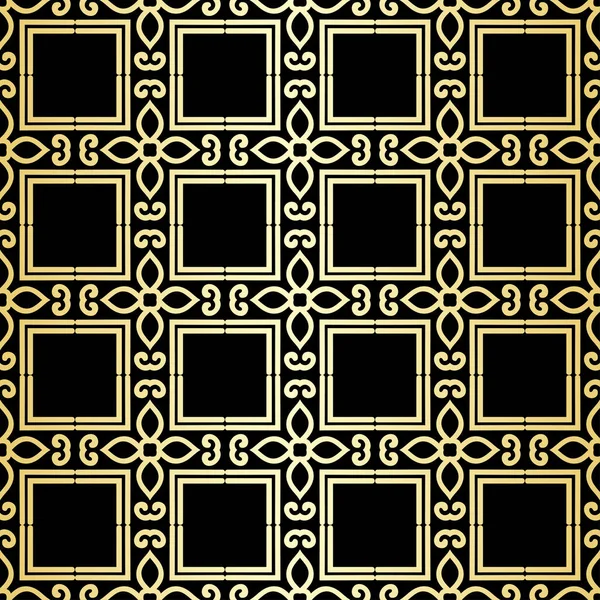 Dekorativní Tapeta, vektor luxusní pozadí. Vintage květinovým vzorem v černé barvě s zlatými přechodu. — Stockový vektor