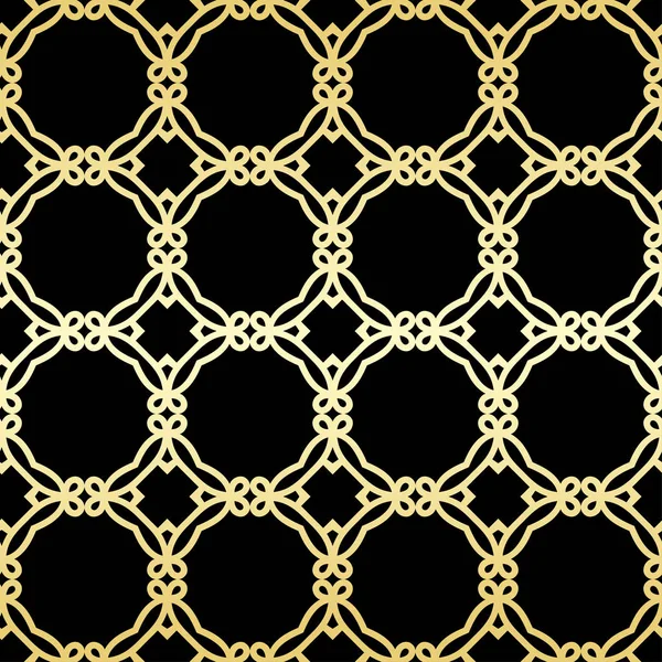 Papel de parede ornamental, fundo vetor de luxo. Padrão floral vintage em preto com gradiente dourado . —  Vetores de Stock