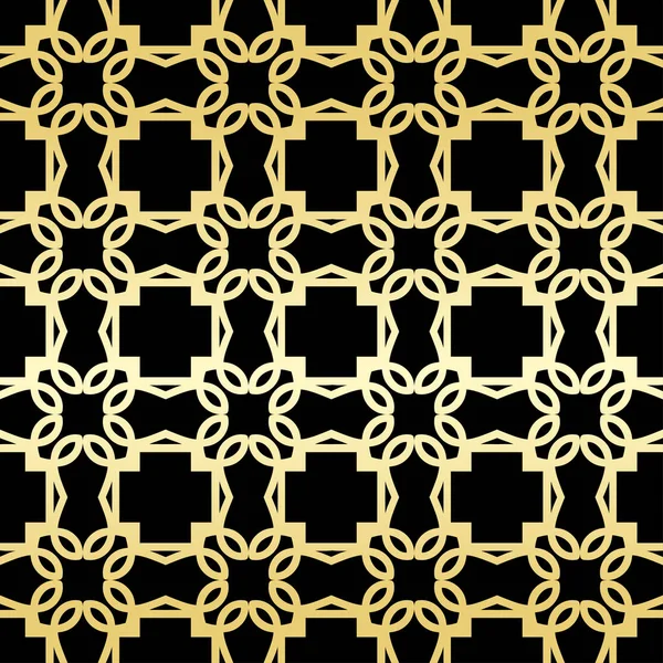 Papier peint ornemental, fond de luxe vectoriel. Motif floral vintage sur noir avec dégradé doré . — Image vectorielle