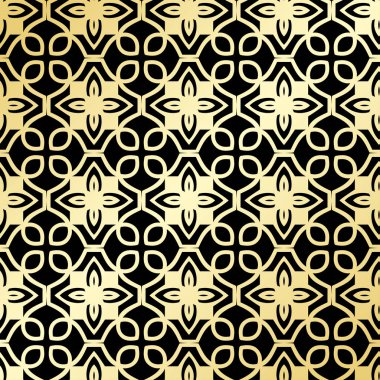 Süs duvar kağıdı, vektör lüks arka plan. Vintage çiçek desenli siyah altın gradyan ile.