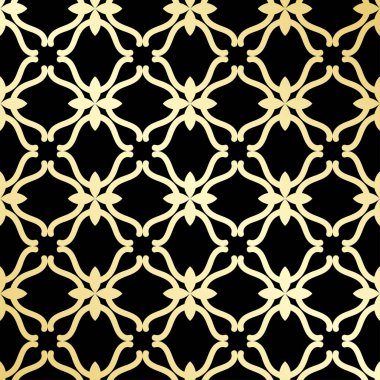 Süs duvar kağıdı, vektör lüks arka plan. Vintage çiçek desenli siyah altın gradyan ile.