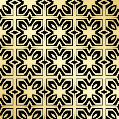 Süs duvar kağıdı, vektör lüks arka plan. Vintage çiçek desenli siyah altın gradyan ile.