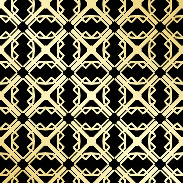 装飾的な壁紙、高級のベクトルの背景。ゴールデンのグラデーション黒にヴィンテージ花柄. — ストックベクタ