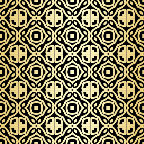 Papel de parede ornamental, fundo vetor de luxo. Padrão floral vintage em preto com gradiente dourado . — Vetor de Stock