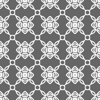 Gri süs sorunsuz duvar kağıdı deseni, vektör çizim
