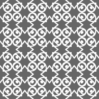 Gri süs sorunsuz duvar kağıdı deseni, vektör çizim