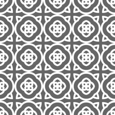 Gri süs sorunsuz duvar kağıdı deseni, vektör çizim