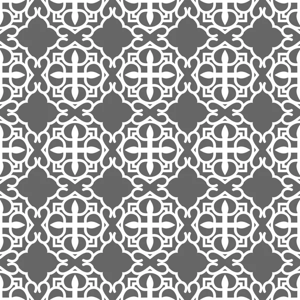 Серый орнаментальный бесшовный рисунок обоев, векторная иллюстрация — стоковый вектор