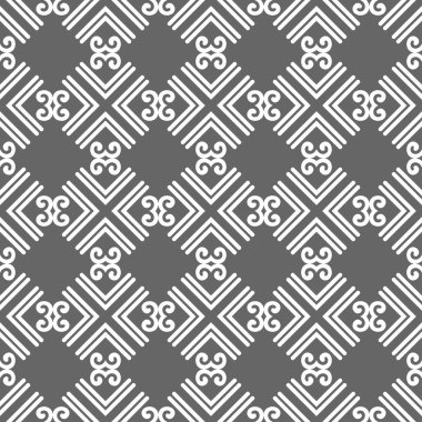 Gri süs sorunsuz duvar kağıdı deseni, vektör çizim