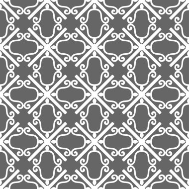 Gri süs sorunsuz duvar kağıdı deseni, vektör çizim