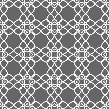 Gri süs sorunsuz duvar kağıdı deseni, vektör çizim