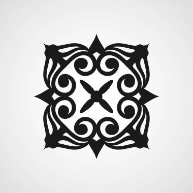 Süs siyah logo şablonu tasarım. Vektör simgesi