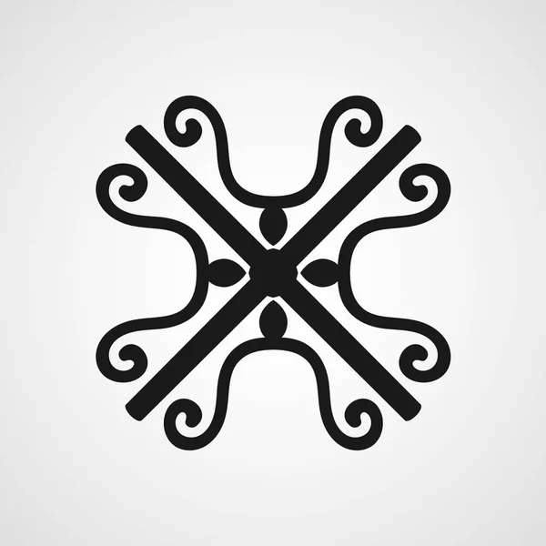 Design de modelo de logotipo preto ornamental. Símbolo vetorial — Vetor de Stock