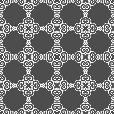 Gri süs sorunsuz duvar kağıdı deseni, vektör çizim
