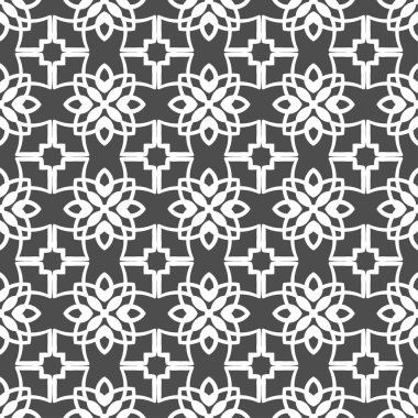 Gri süs sorunsuz duvar kağıdı deseni, vektör çizim