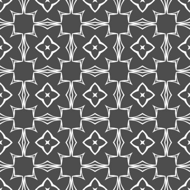 Gri süs sorunsuz duvar kağıdı deseni, vektör çizim