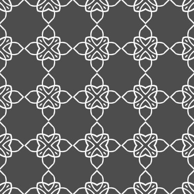 Gri süs sorunsuz duvar kağıdı deseni, vektör çizim