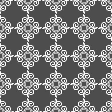 Gri süs sorunsuz duvar kağıdı deseni, vektör çizim