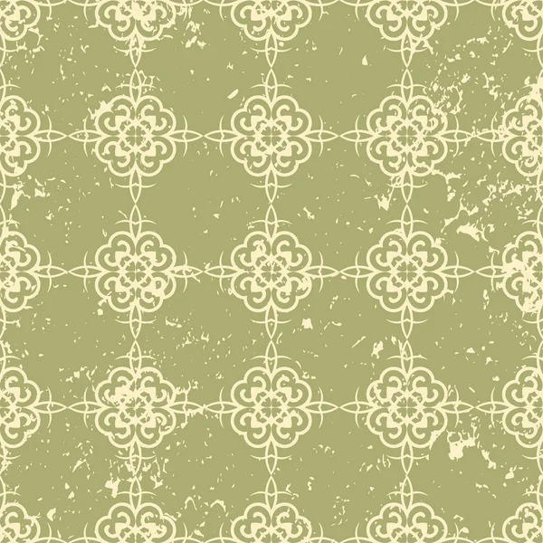 Grunge decorativo vintage texturizado fondo verde. Rasguñado viejo sin costura — Archivo Imágenes Vectoriales