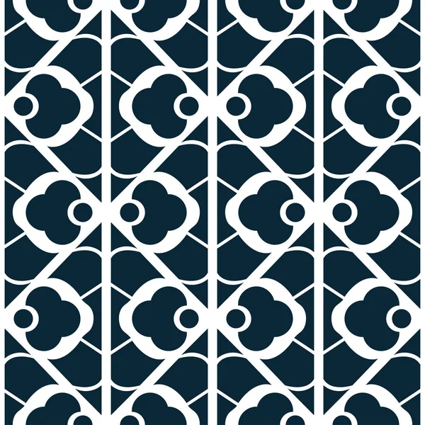 Monochrome dark blue seamless pattern on white. Repeated ornamental texture. Abstract background. Designed for prints, fabric, textile, napkin, decor and other. — Stock Vector