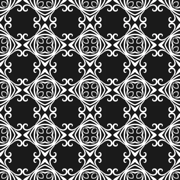 Fundo geométrico abstrato. Padrão preto e branco sem costura. Ilustração vetorial para papel de parede, tecido, oleado, têxtil, papel de embrulho e outro design — Vetor de Stock