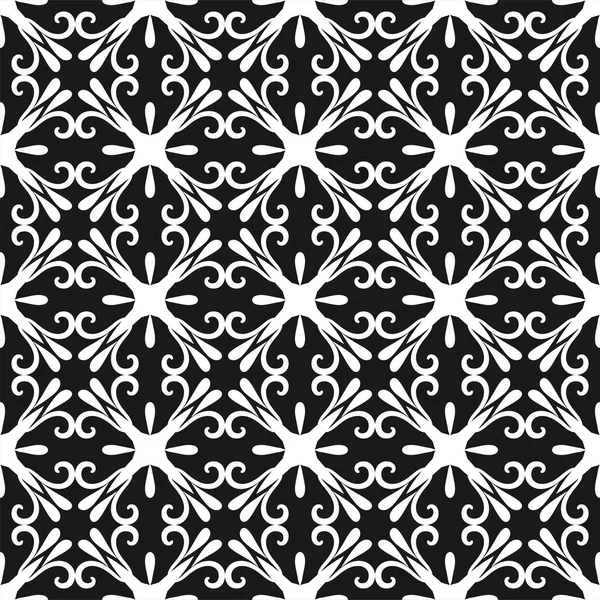 Geometrischer abstrakter Hintergrund. nahtloses Schwarz-Weiß-Muster. Vektor-Illustration für Tapeten, Gewebe, Ölgewebe, Textilien, Packpapier und anderes Design — Stockvektor