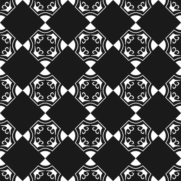 Geometrikus, absztrakt háttér. Varrat nélküli fekete-fehér mintát. A háttérkép, szövet, oilcloth, textil, csomagolópapír és más design vektor illusztráció — Stock Vector