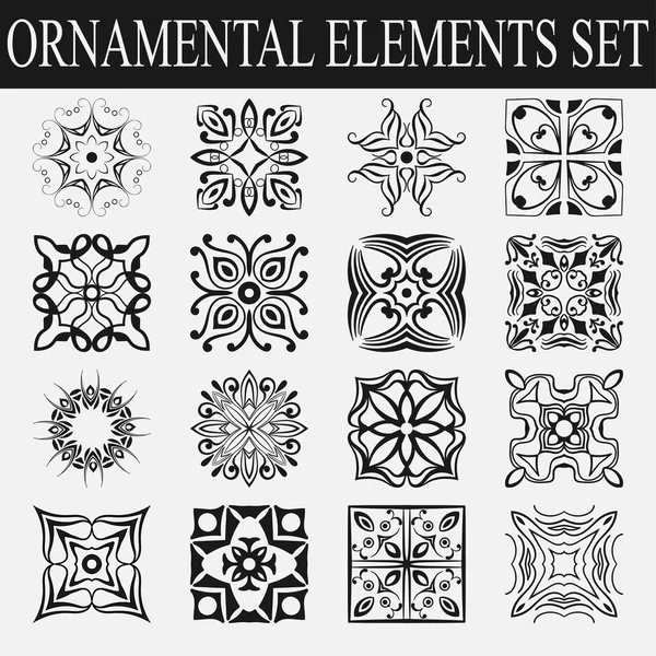 Conjunto de elementos vintage ornamentales. Plantilla para diseño — Vector de stock