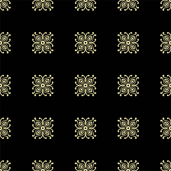 Modèle de luxe ornemental sans couture. Impression textile noire et dorée. Arrière-plan vectoriel islamique. Carreaux floraux. Le modèle peut être utilisé pour le tissu, le textile, le tissu, le papier d'emballage, le tissu huilé et d'autres conceptions — Image vectorielle