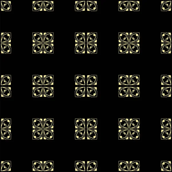 Patrón de lujo ornamental sin costuras. Estampado textil negro y dorado. Fondo de vector islámico. Baldosas florales. La plantilla se puede utilizar para la tela, el textil, el paño, el papel de embalaje, el paño de aceite, y el otro diseño — Vector de stock