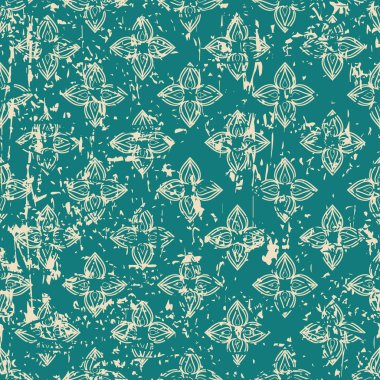 Grunge Vintage süs sorunsuz dokulu deseni etkisi kaşıdı. Tasarım öğesi.