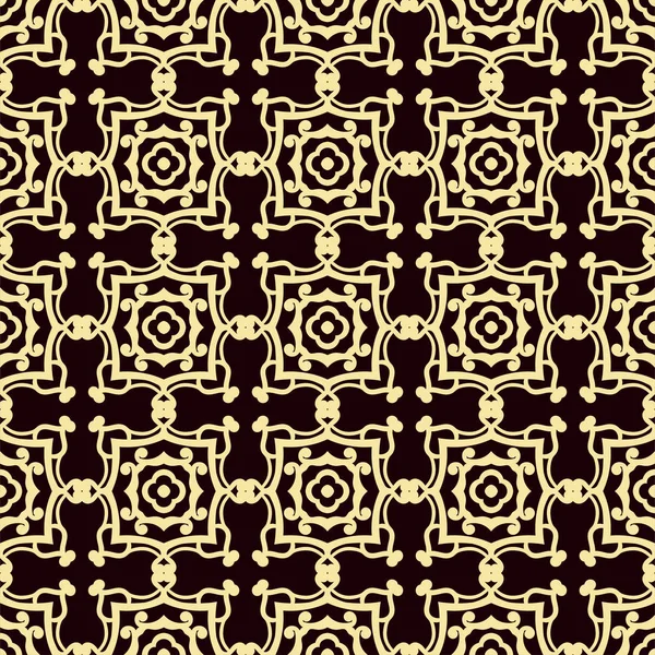 Бесшовный золотой орнаментальный узор. Темно-золотой текстильный отпечаток. Шаблон для проектирования — стоковый вектор