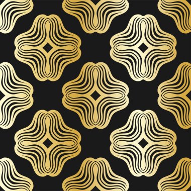 Süs duvar kağıdı, vektör lüks arka plan. Siyah altın gradyan ile Vintage desen.