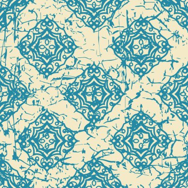 Grunge çizik ile süs seamless modeli etkisi soluk. Tasarım şablonu.