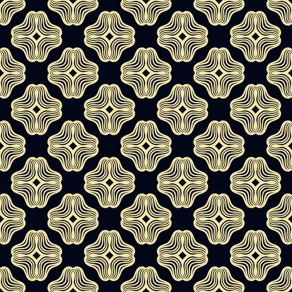 Patrón ornamental dorado sin costuras. Estampado textil oscuro y dorado. Plantilla para diseño — Archivo Imágenes Vectoriales
