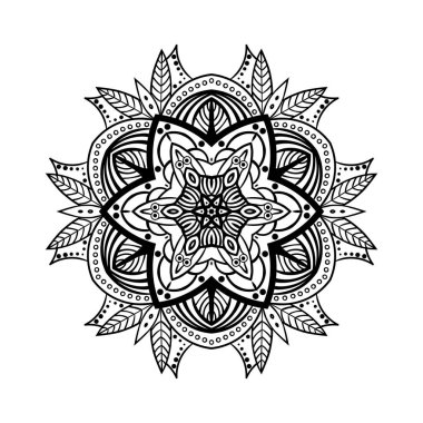 Dekoratif elle çizilmiş mandala. Tasarım için etnik dekoratif elememt. Islam, Arapça, Indian, Osmanlı motifleri.