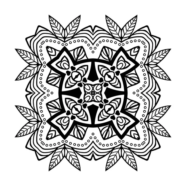 Mandala decorativo dibujado a mano. Elemento decorativo étnico para el diseño. Islam, árabe, indio, motivos otomanos . — Vector de stock