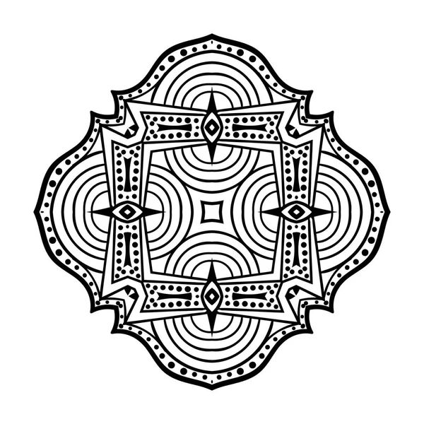 Mandala decorativo disegnato a mano. Elemento decorativo etnico per il design. Islam, arabo, indiano, motivi ottomani — Vettoriale Stock
