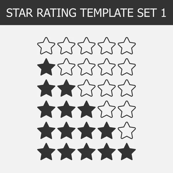 Avaliação de classificação de estrelas vetoriais. Ilustração em preto e branco. Modelo para web design . —  Vetores de Stock