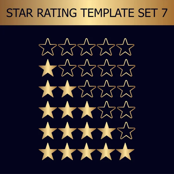 Avaliação de classificação de estrelas vetoriais. Ilustração com gradiente dourado. Modelo para web design . —  Vetores de Stock