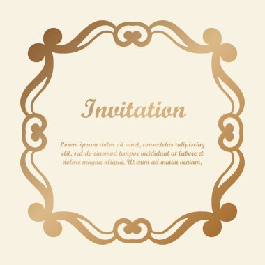 Vektör tasarımı için dekoratif unsur. Metin için yer çerçeve şablonu. Güzel çiçek sınır. Dantel dekor. Zarif sanat için doğum günü ve düğün davetiye, tebrik kartı.