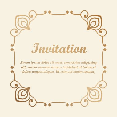Vektör tasarımı için dekoratif unsur. Metin için yer çerçeve şablonu. Güzel çiçek sınır. Dantel dekor. Zarif sanat için doğum günü ve düğün davetiye, tebrik kartı.