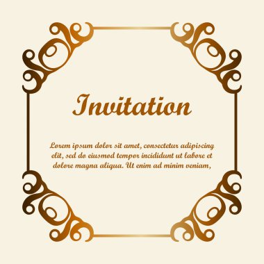 Vektör tasarımı için dekoratif unsur. Metin için yer çerçeve şablonu. Güzel çiçek sınır. Dantel dekor. Zarif sanat için doğum günü ve düğün davetiye, tebrik kartı.