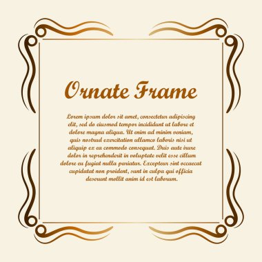 Vektör tasarımı için dekoratif unsur. Metin için yer çerçeve şablonu. Güzel çiçek sınır. Dantel dekor. Zarif sanat için doğum günü ve düğün davetiye, tebrik kartı.