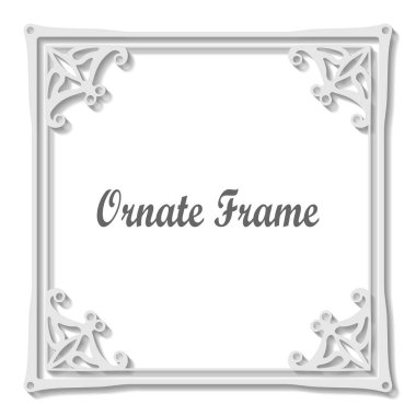 Vektör tasarımı için dekoratif unsur. Metin için yer çerçeve şablonu. Güzel çiçek sınır. Dantel dekor. Zarif sanat için doğum günü ve düğün davetiye, tebrik kartı.