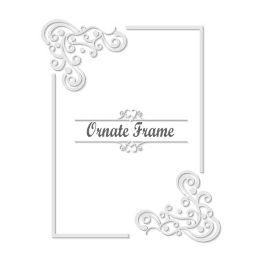 Vektör tasarımı için dekoratif unsur. Metin için yer çerçeve şablonu. Güzel çiçek sınır. Dantel dekor. Zarif sanat için doğum günü ve düğün davetiye, tebrik kartı.