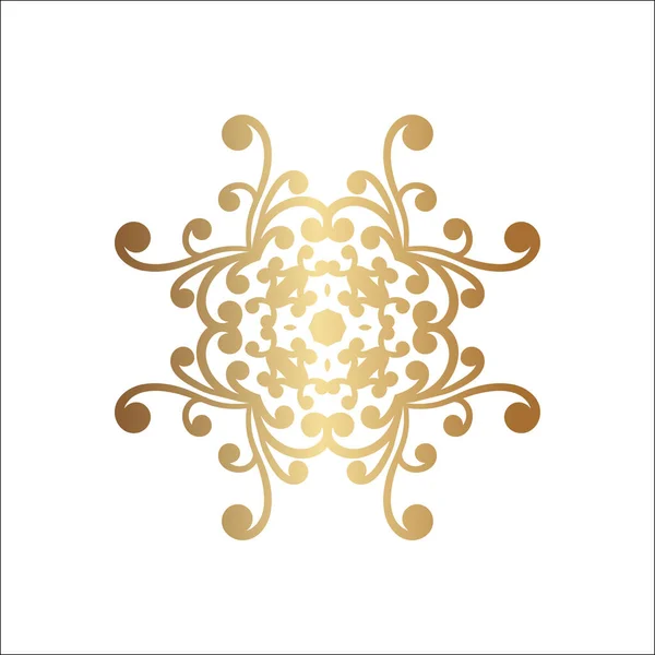 Luxuriöse Zierlogos. Gold-Logo, Blume geometrische Stilisierung. einfaches geometrisches Zeichen. — Stockvektor